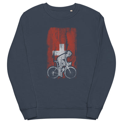 Schweizer Flagge 1 und Radfahren - Unisex Premium Organic Sweatshirt fahrrad xxx yyy zzz French Navy