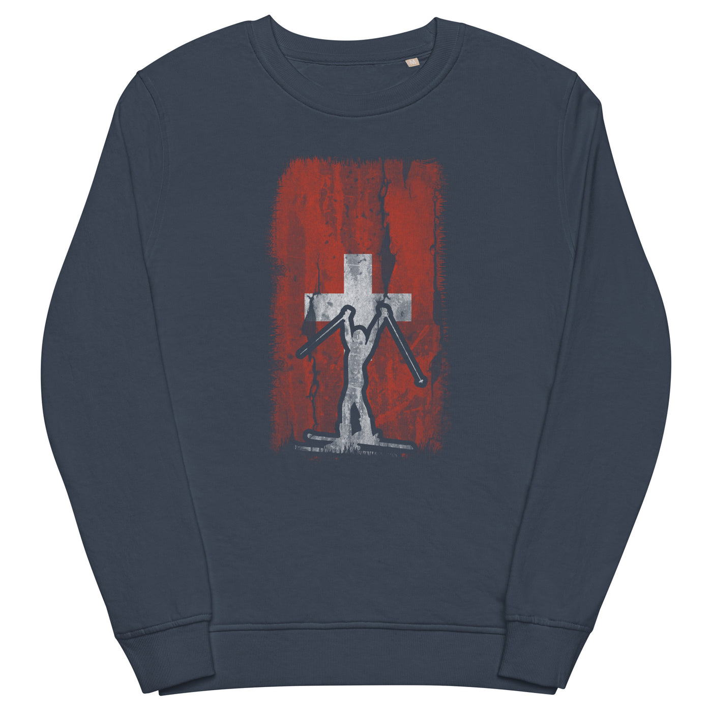 Schweizer Flagge 1 und Skifahren - Unisex Premium Organic Sweatshirt klettern ski xxx yyy zzz French Navy