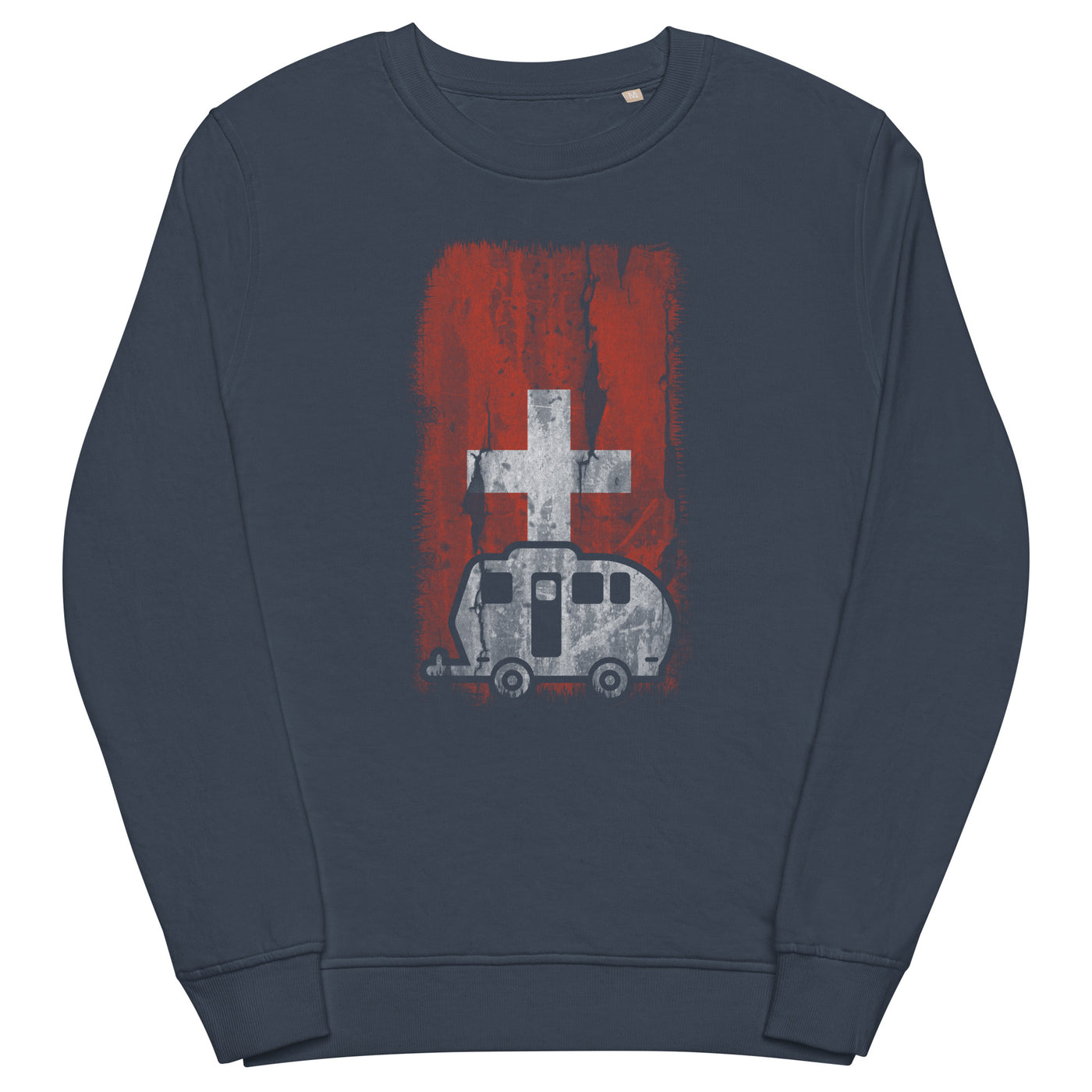 Schweizer Flagge 2 und Camping - Unisex Premium Organic Sweatshirt camping xxx yyy zzz French Navy