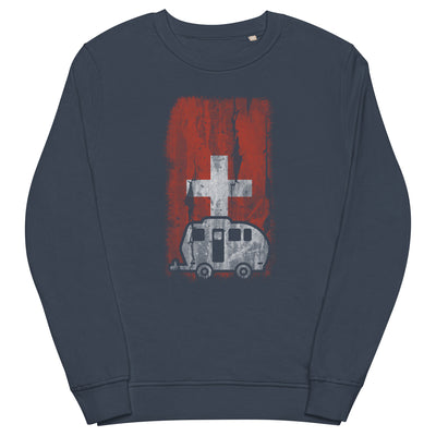 Schweizer Flagge 2 und Camping - Unisex Premium Organic Sweatshirt camping xxx yyy zzz French Navy