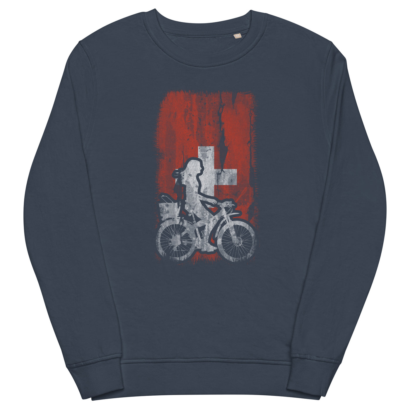 Schweizer Flagge 2 und Radfahren - Unisex Premium Organic Sweatshirt fahrrad xxx yyy zzz French Navy