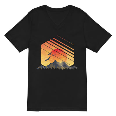 Sonnenaufgang Alpen - Herren V-Neck Shirt berge 2XL