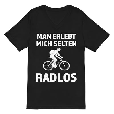 Man erlebt mich selten radlos - Herren V-Neck Shirt fahrrad mountainbike 2XL