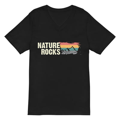 Nature Rocks - Herren V-Neck Shirt berge camping wandern 2XL