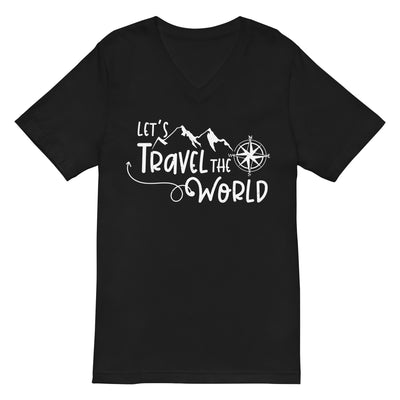 Lets travel the world - Herren V-Neck Shirt camping wandern xxx yyy zzz 2XL