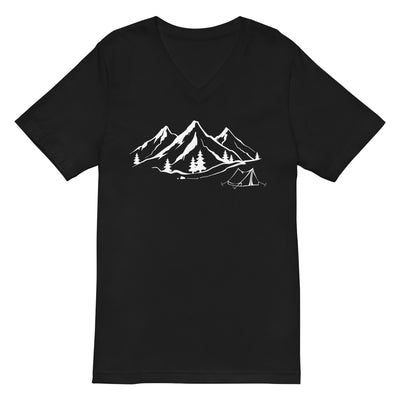 Berge 1 und Camping - Herren V-Neck Shirt camping xxx yyy zzz 2XL