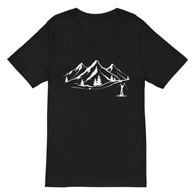Berge 1 und Skifahren - Herren V-Neck Shirt klettern ski xxx yyy zzz 2XL