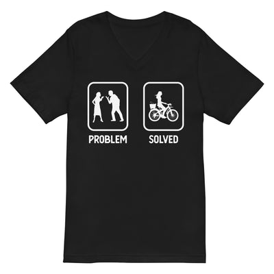 Problem Solved - Frau Radfahren - Herren V-Neck Shirt fahrrad xxx yyy zzz 2XL