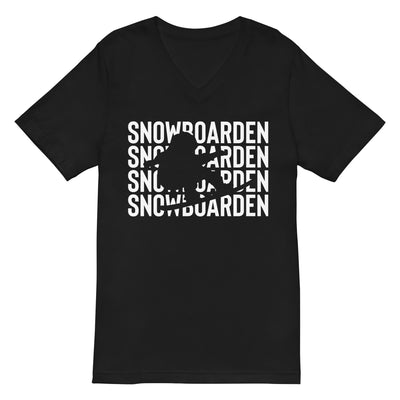 Snowboarden - Herren V-Neck Shirt snowboarden xxx yyy zzz 2XL