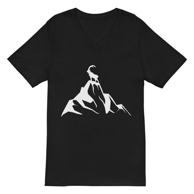 Steinbock_am_Berg_-_(B.W) - Unisex V-Neck Tee | Bella + Canvas 3005 wandern xxx yyy zzz 2XL