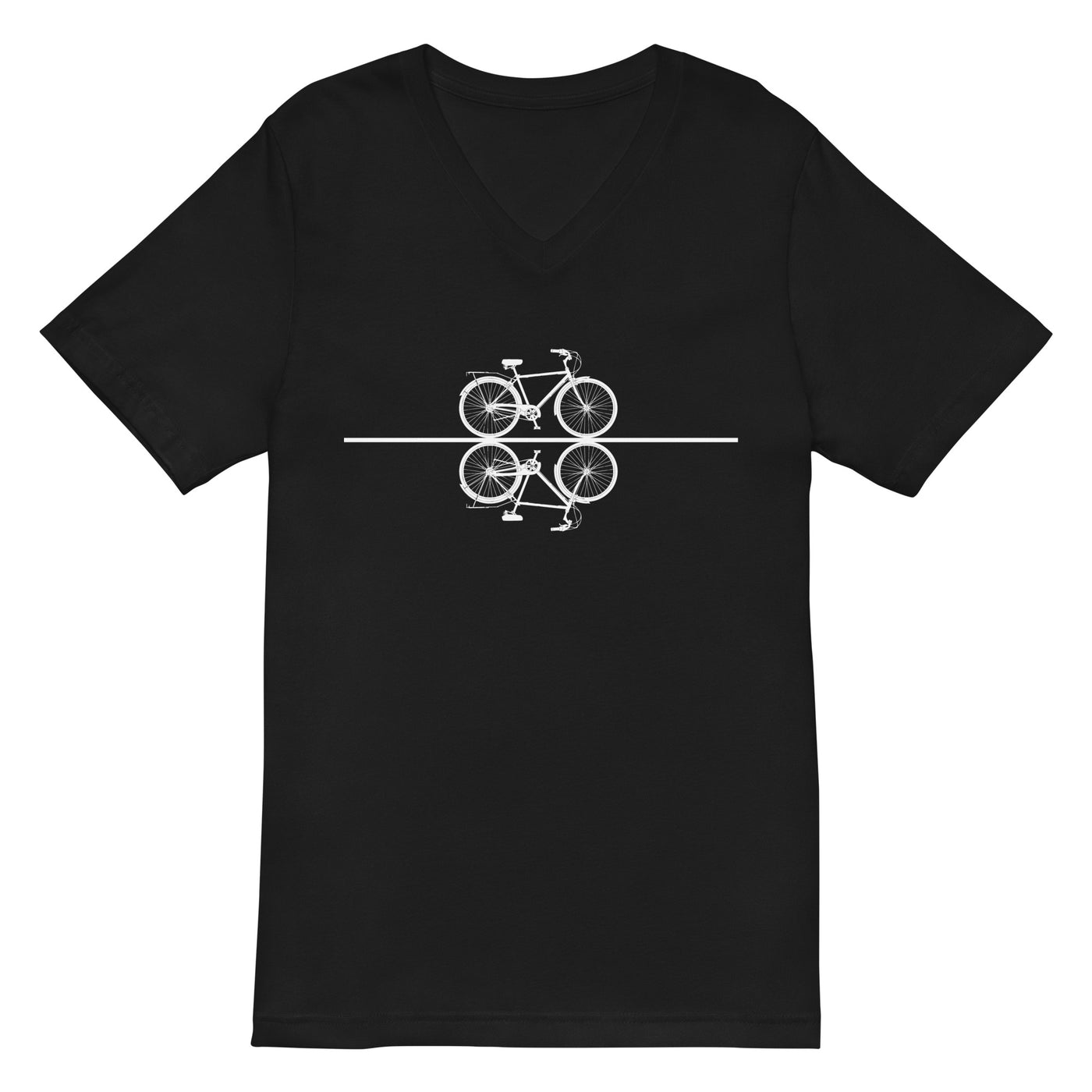 Gerade_Linie_-_Radfahren_-_(F) - Herren V-Neck Shirt fahrrad xxx yyy zzz 2XL