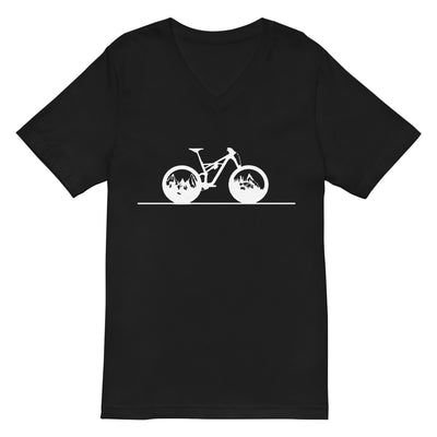 Gerade_Linie_-_Berge_-_Radfahren_-_(F)_(2) - Herren V-Neck Shirt xxx yyy zzz 2XL