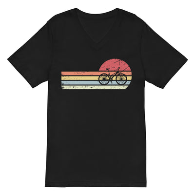 Sonne und Retro Linies - Radfahren - (F) - Unisex V-Neck Tee | Bella + Canvas 3005 xxx yyy zzz 2XL