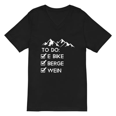 To Do Liste - E-Bike, Berge, Wein - Herren V-Neck Shirt e-bike xxx yyy zzz 2XL