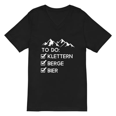 To Do Liste - Klettern, Berge, Bier - - Unisex V-Neck Tee | Bella + Canvas 3005 klettern xxx yyy zzz 2XL