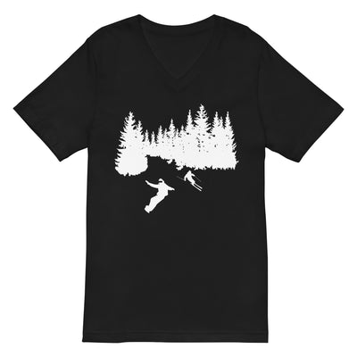 Bäume - Snowboarding - Skifahren - Herren V-Neck Shirt klettern ski xxx yyy zzz 2XL