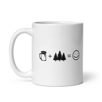 Beer Smile Face And Tree - Tasse camping 11oz