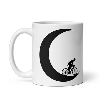 Crescent Moon - Man Cycling - Tasse fahrrad 11oz