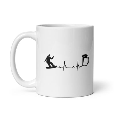 Heartbeat Beer And Snowboarding - Tasse snowboarden 11oz