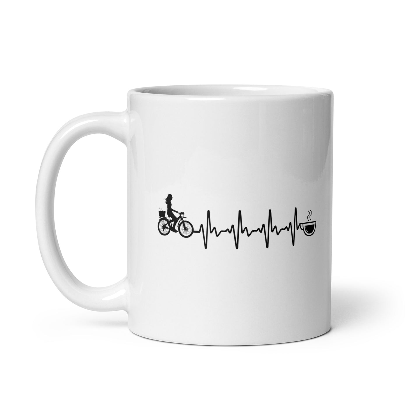 Heartbeat Coffee And Cycling - Tasse fahrrad 11oz