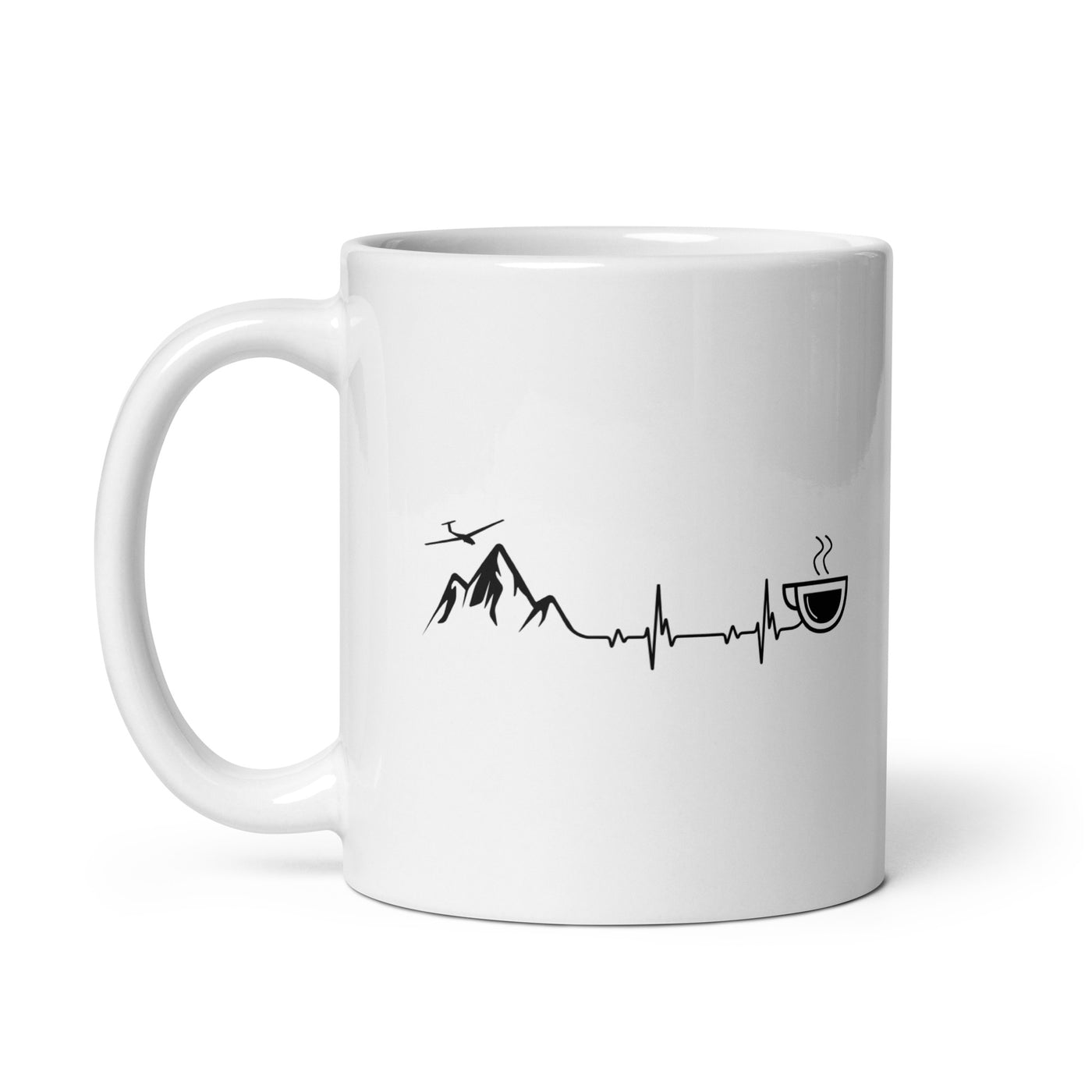 Heartbeat Coffee And Sailplane - Tasse berge 11oz