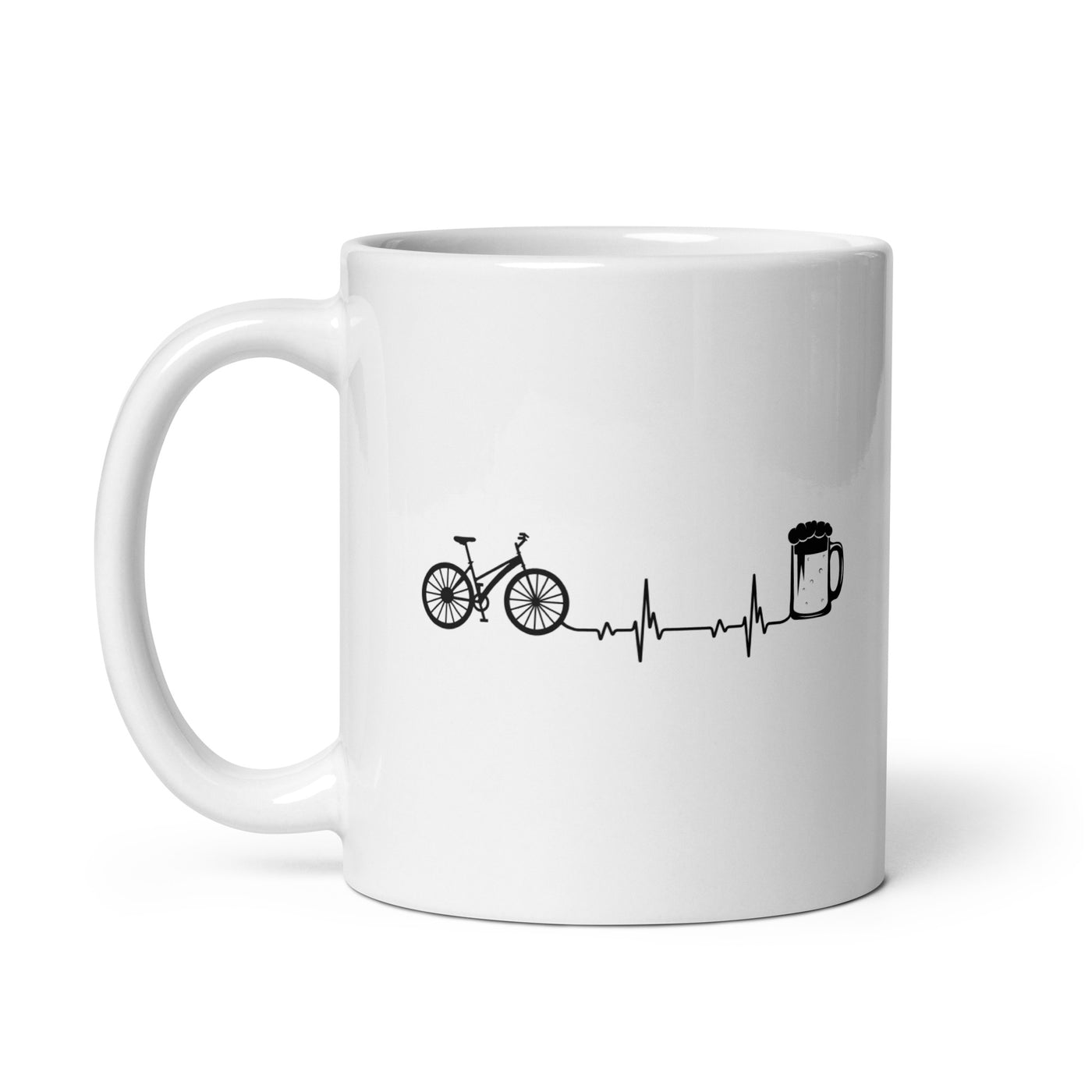 Heartbeat Beer And Bicycle - Tasse fahrrad 11oz