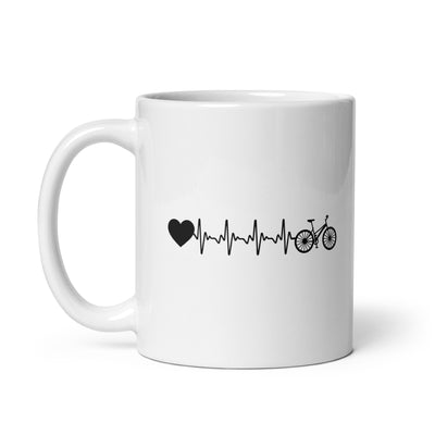 Heartbeat Heart And Bicycle - Tasse fahrrad 11oz