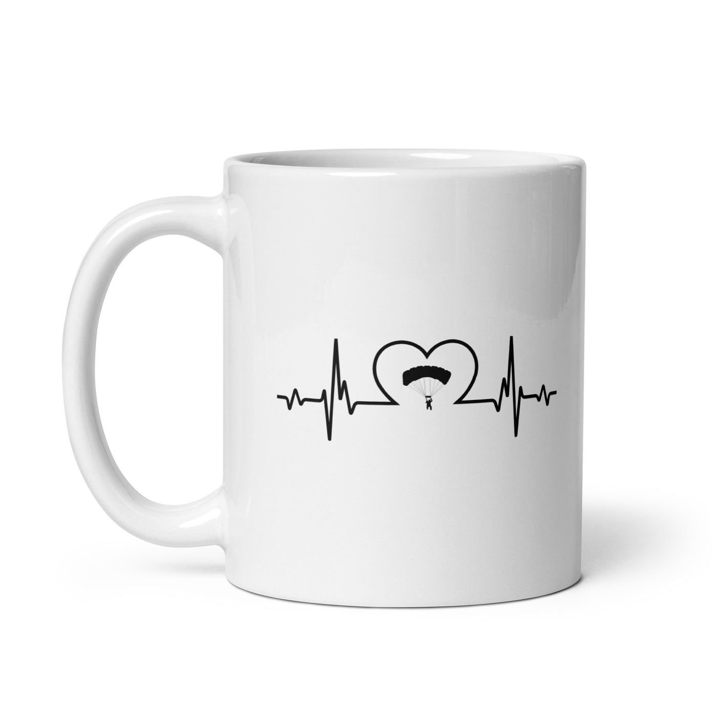 Heartbeat Heart And Paragliding - Tasse berge 11oz
