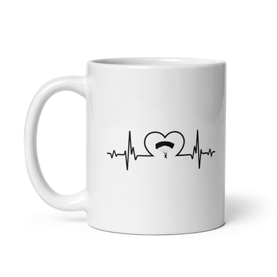 Heartbeat Heart And Paragliding - Tasse berge 11oz