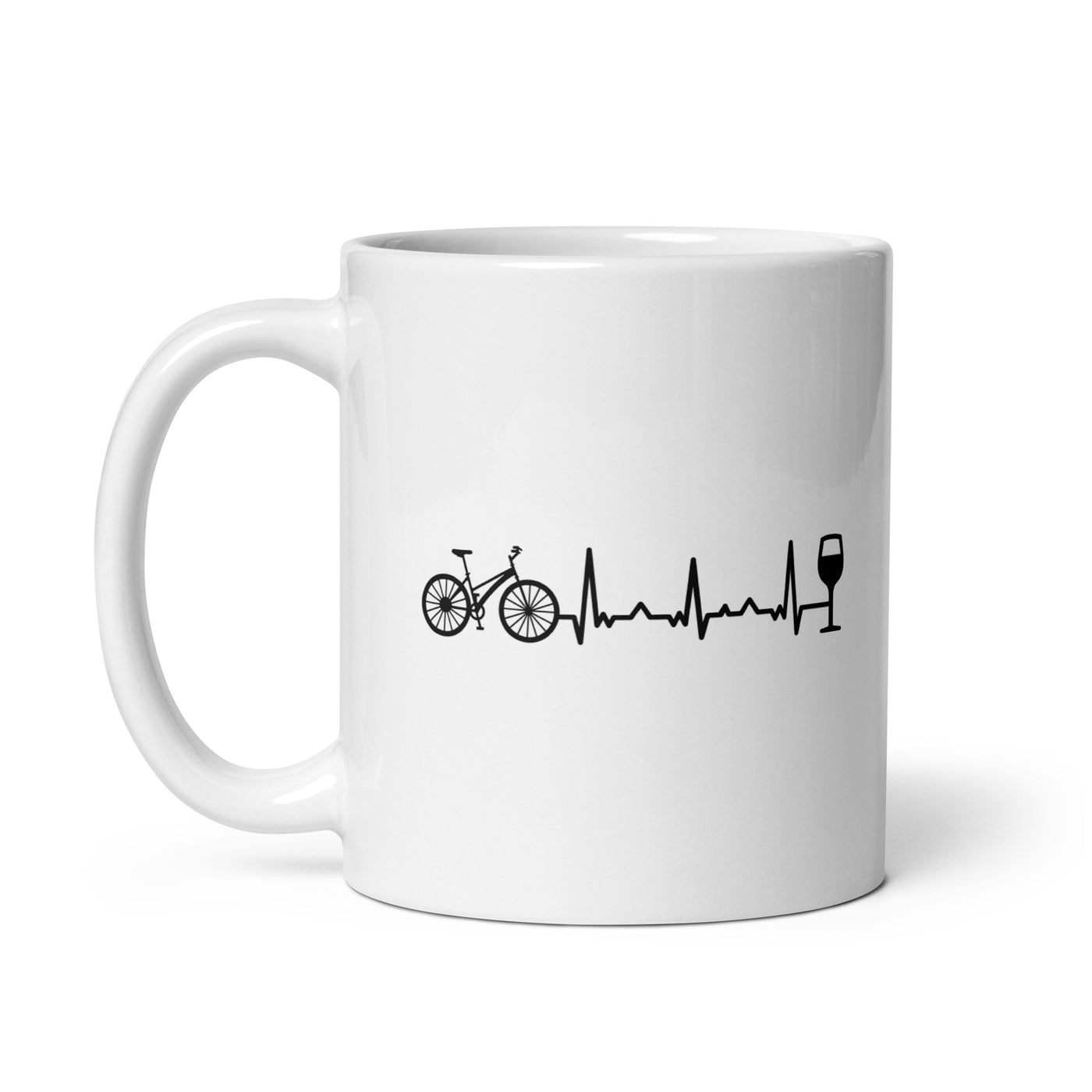 Heartbeat Wine And Bicycle - Tasse fahrrad 11oz