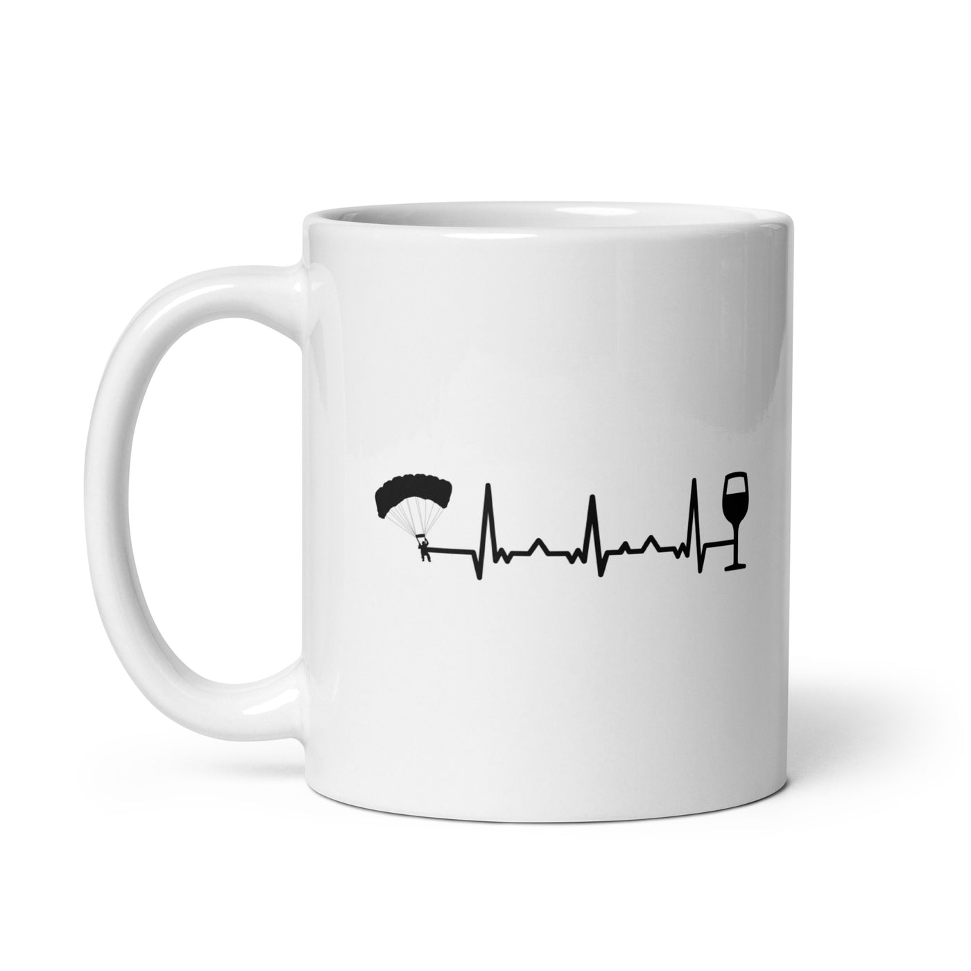 Heartbeat Wine And Paragliding - Tasse berge 11oz