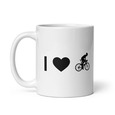 I Heart And Guy Cycling - Tasse fahrrad 11oz