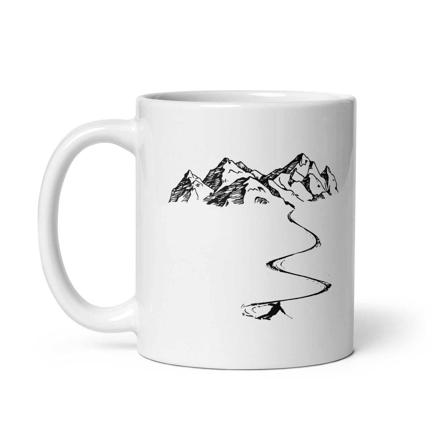 Mountain - Curve Line - Skiing - Tasse ski 11oz