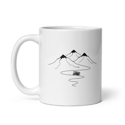 Mountain Trail Curves And Camping - Tasse camping 11oz