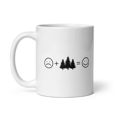 Smile Face And Trees - Tasse camping 11oz