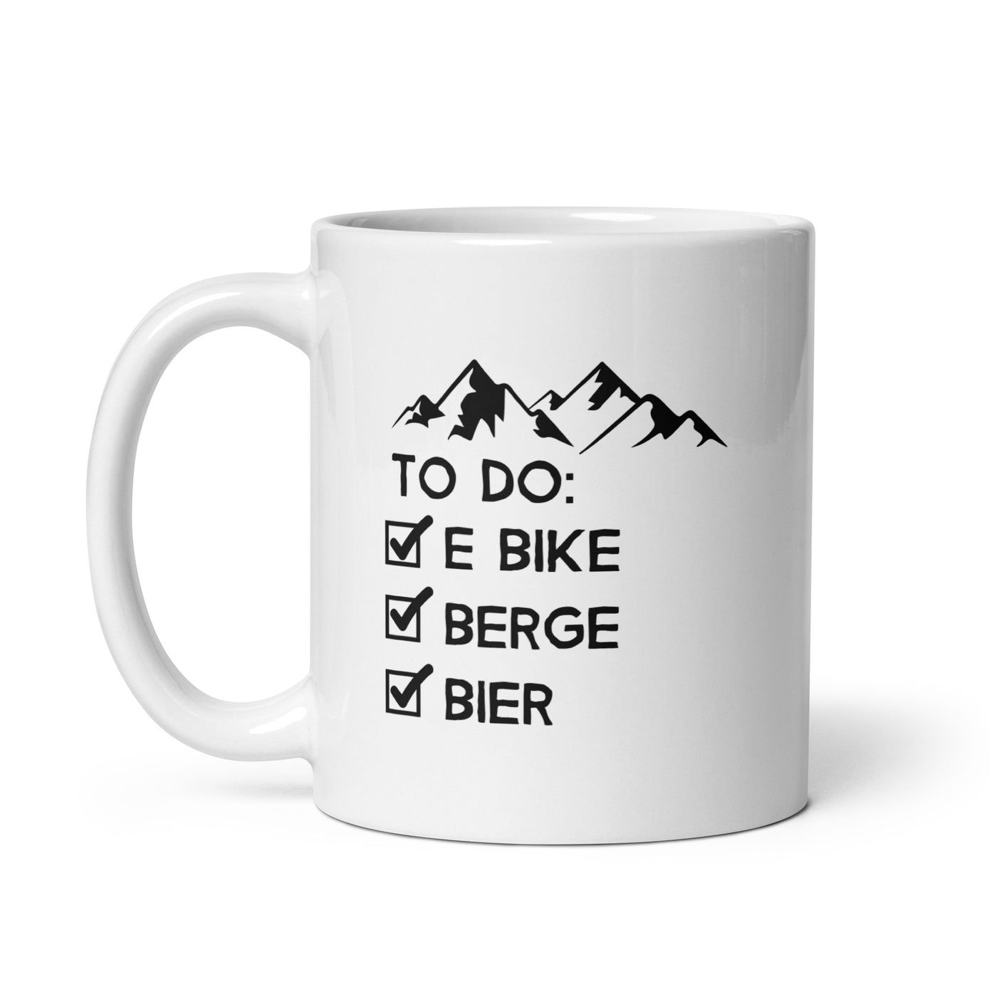 To Do Liste - E-Bike, Berge, Bier - Tasse e-bike 11oz
