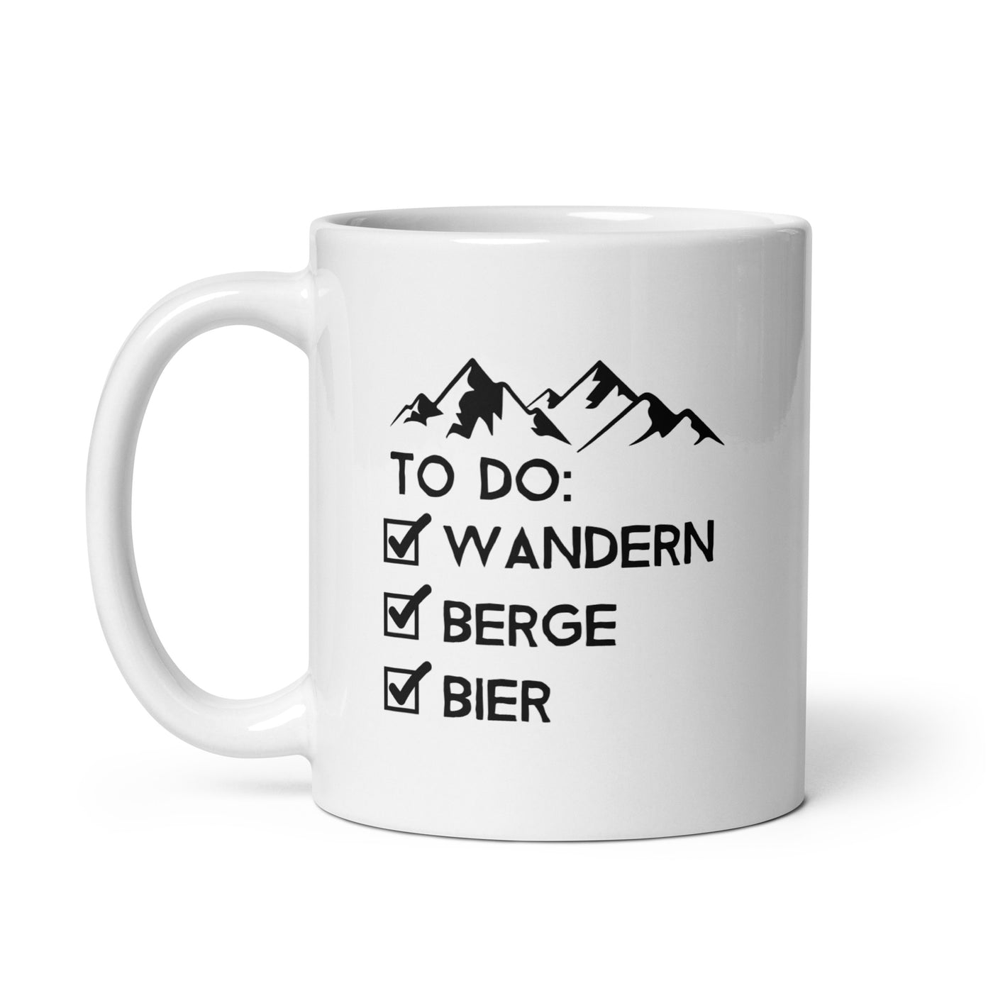 To Do Liste - Wandern, Berge, Bier - Tasse wandern 11oz