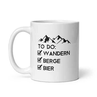 To Do Liste - Wandern, Berge, Bier - Tasse wandern 11oz