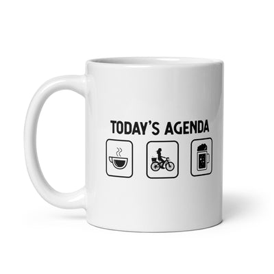 Today'S Agenda - Beer - Female Cycling - Tasse fahrrad 11oz
