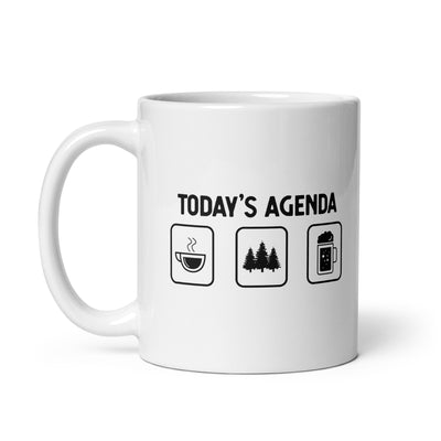 Today'S Agenda - Beer - Trees - Tasse camping 11oz