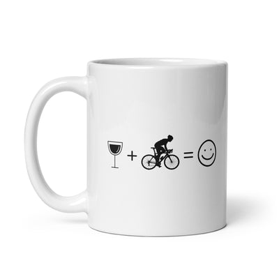 Wine Smile Face And Cycling 1 - Tasse fahrrad 11oz