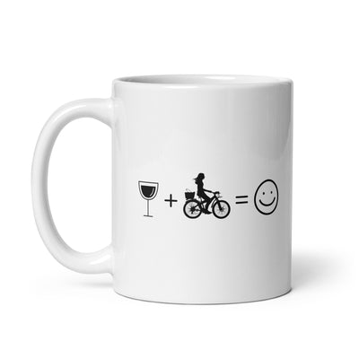 Wine Smile Face And Cycling 2 - Tasse fahrrad 11oz