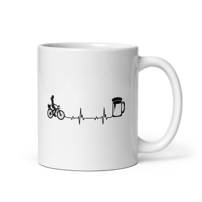 Heartbeat Beer And Cycling - Tasse fahrrad