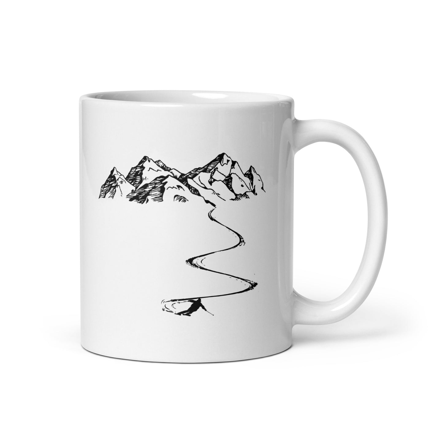 Mountain - Curve Line - Skiing - Tasse ski
