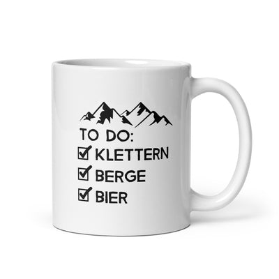 To Do Liste - Klettern, Berge, Bier - Tasse klettern