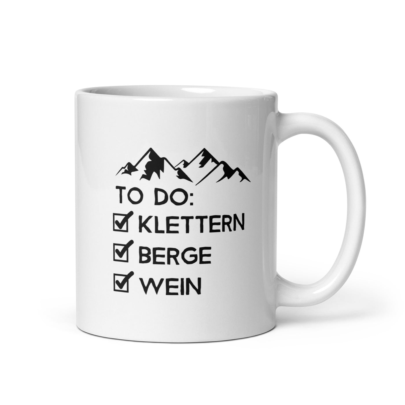 To Do Liste - Klettern, Berge, Wein - Tasse klettern