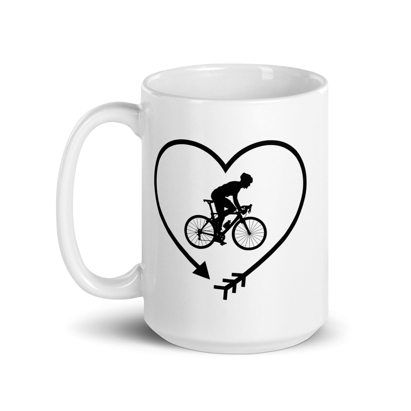 Arrow In Heartshape And Cycling 1 - Tasse fahrrad