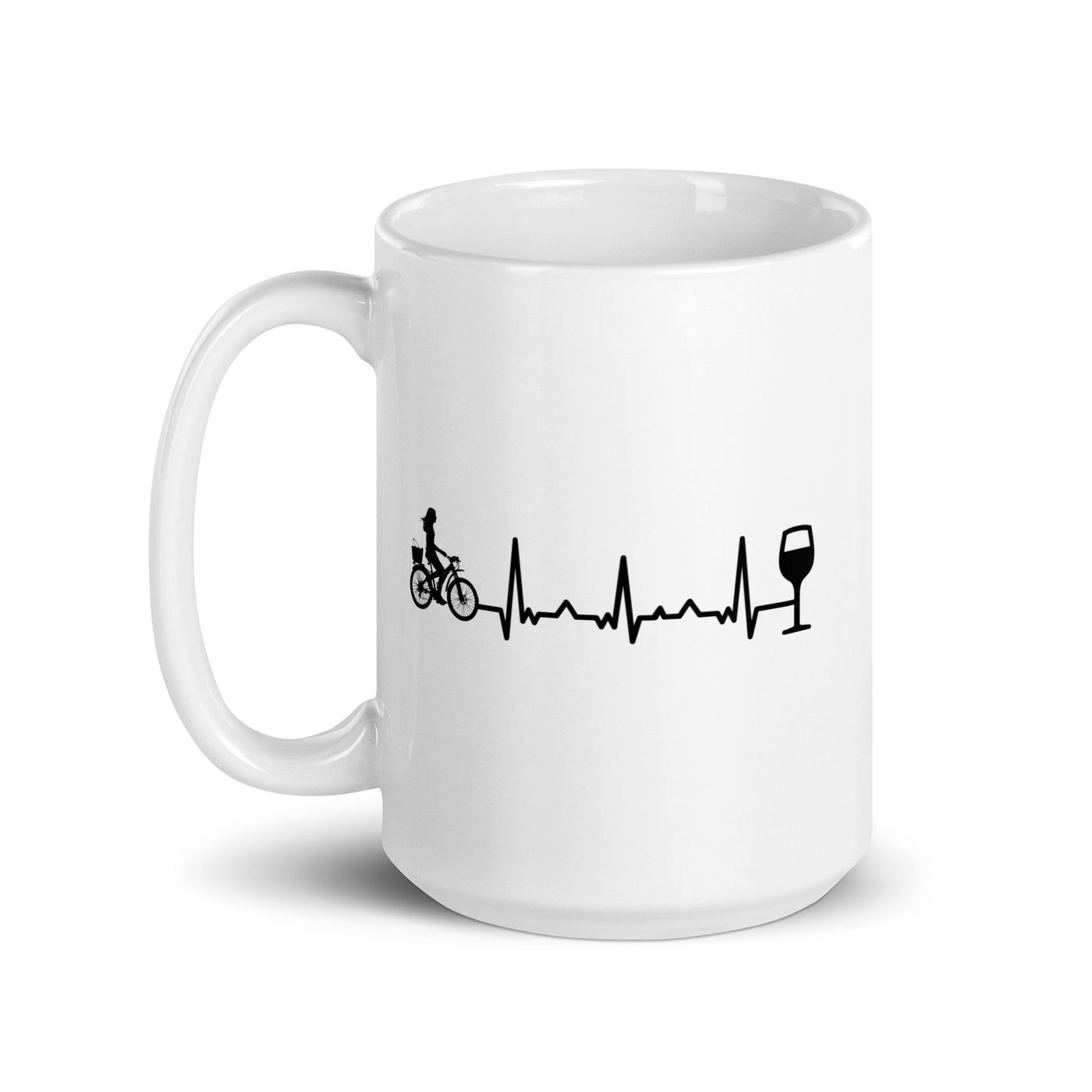 Heartbeat Wine And Cycling - Tasse fahrrad