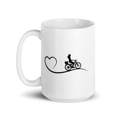 Herz Und Radfahrerin - Tasse fahrrad