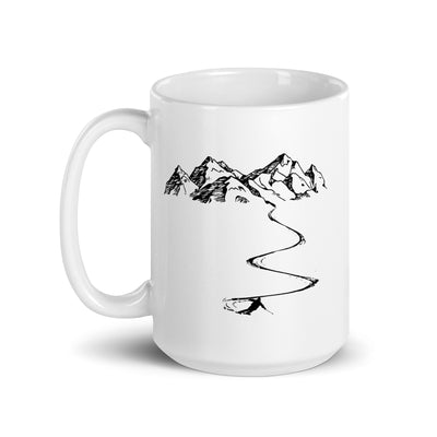 Mountain - Curve Line - Skiing - Tasse ski